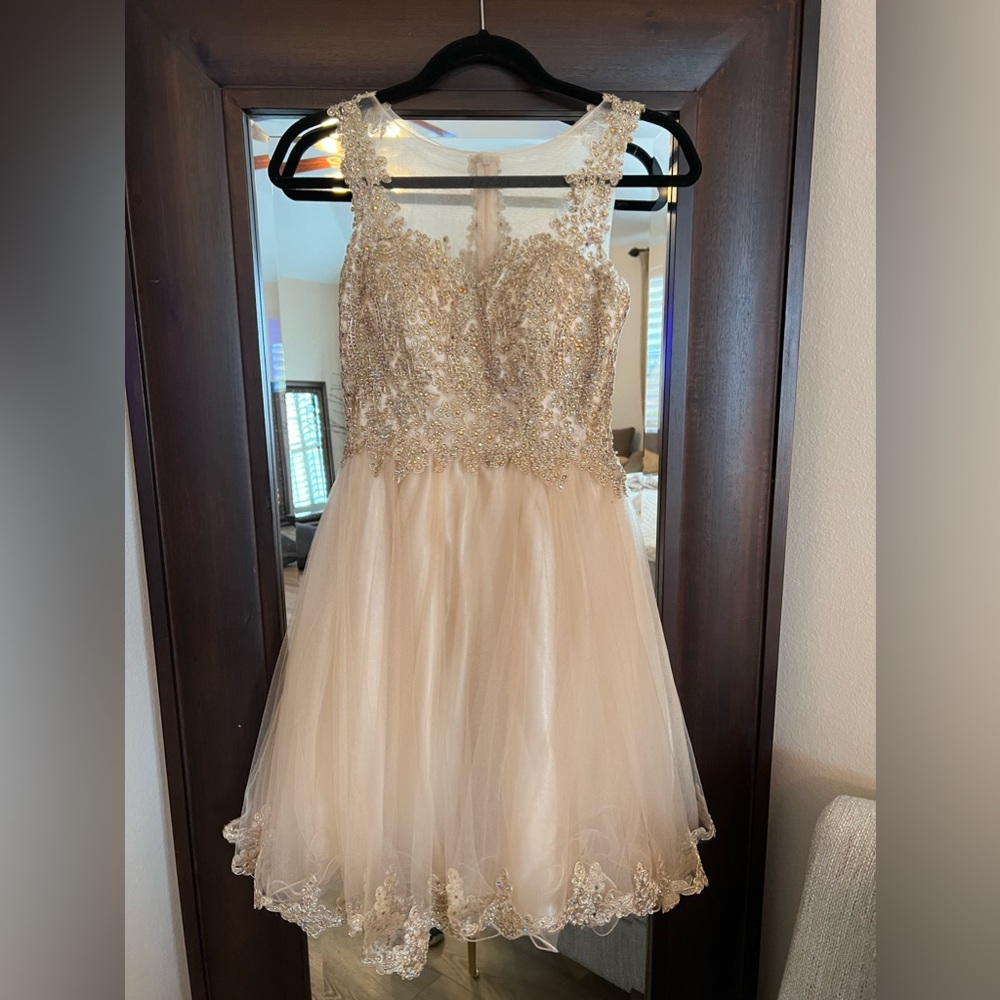 Party rose gold dress size xs